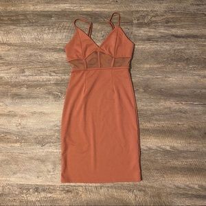 Forever21 Mauve mesh paneled dress